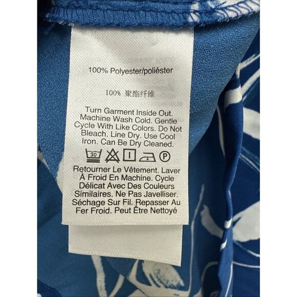 DKNY Womens Size 6 Petite Blue White Twist Front Sleeveless Fit  Flare Dress New - Picture 10 of 12